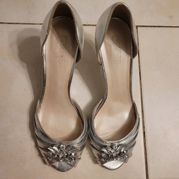 David's Bridal Silver Desi Heels size 8.5 - Picture 2 of 5